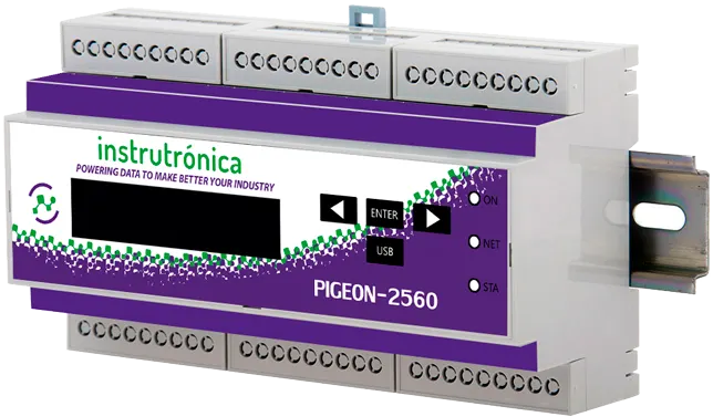 Pigeon 2560, UTR y datalogger en riel DIN